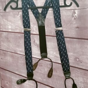 Polo by Ralph Lauren Blue Geometric Suspenders Formal Handsewn